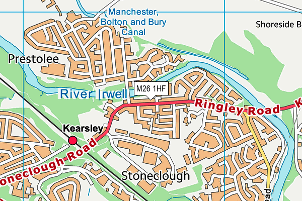 M26 1HF map - OS VectorMap District (Ordnance Survey)