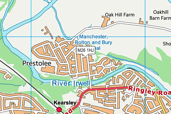 Prestolee Primary School map (M26 1HJ) - OS VectorMap District (Ordnance Survey)