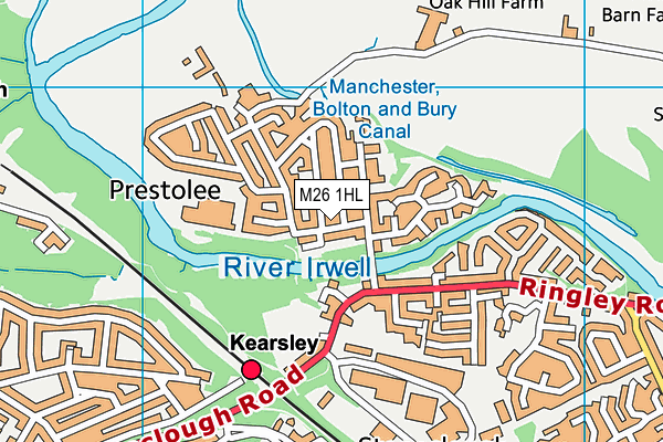 M26 1HL map - OS VectorMap District (Ordnance Survey)
