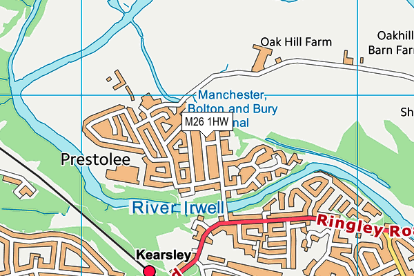 M26 1HW map - OS VectorMap District (Ordnance Survey)