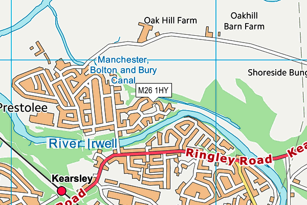 M26 1HY map - OS VectorMap District (Ordnance Survey)