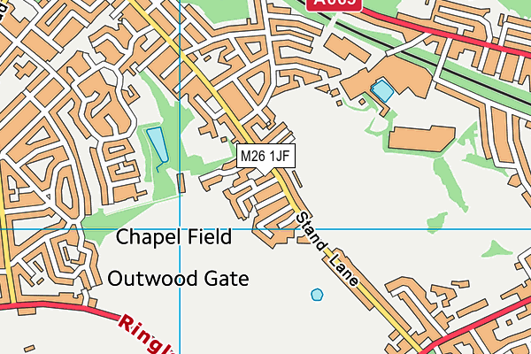 M26 1JF map - OS VectorMap District (Ordnance Survey)