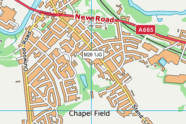 M26 1JG map - OS VectorMap District (Ordnance Survey)