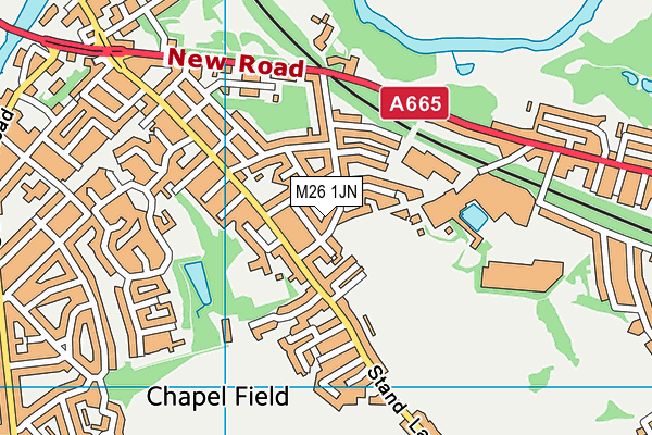 M26 1JN map - OS VectorMap District (Ordnance Survey)