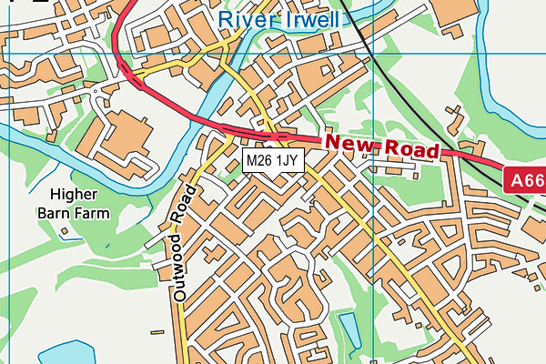 M26 1JY map - OS VectorMap District (Ordnance Survey)