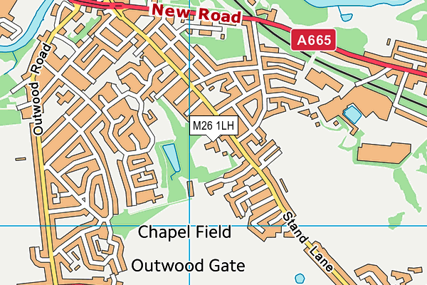 Chapelfield Primary School map (M26 1LH) - OS VectorMap District (Ordnance Survey)