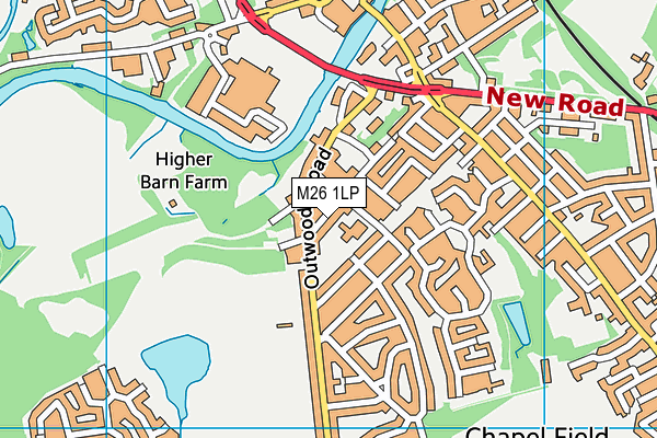 M26 1LP map - OS VectorMap District (Ordnance Survey)