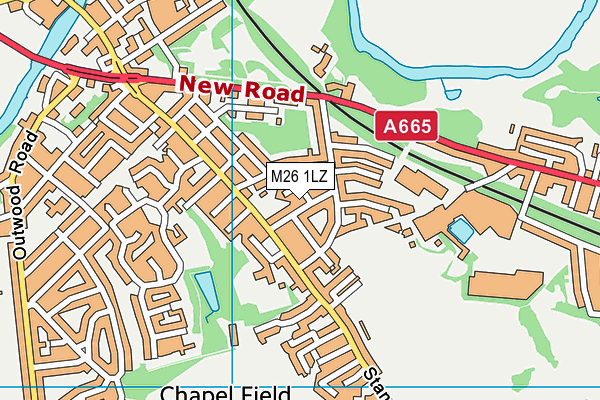 M26 1LZ map - OS VectorMap District (Ordnance Survey)