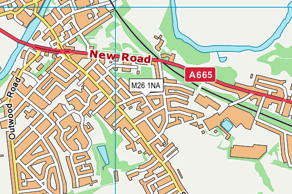 M26 1NA map - OS VectorMap District (Ordnance Survey)