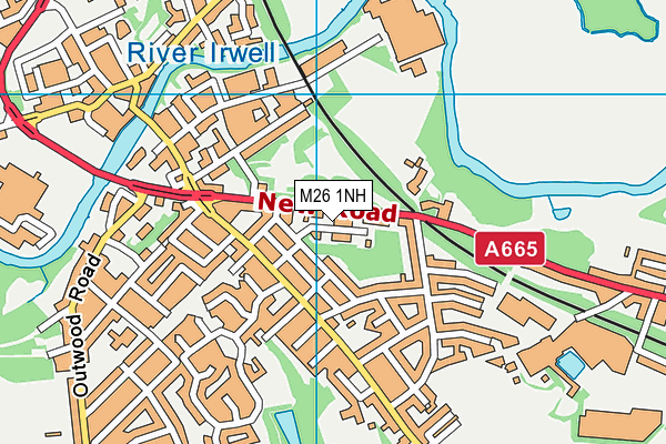 M26 1NH map - OS VectorMap District (Ordnance Survey)