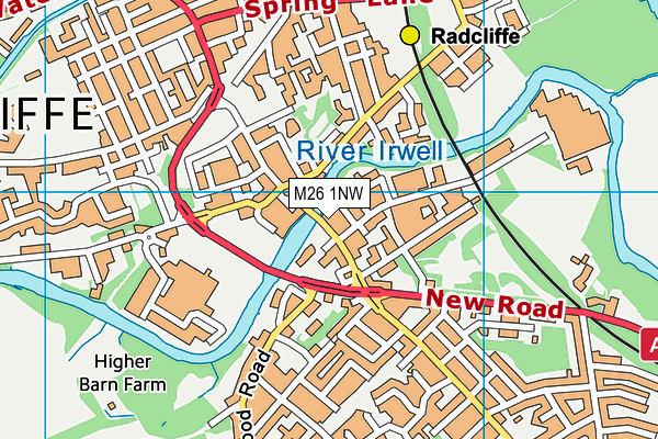 M26 1NW map - OS VectorMap District (Ordnance Survey)