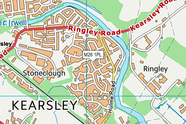 M26 1PL map - OS VectorMap District (Ordnance Survey)