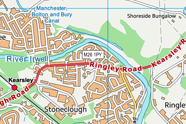 M26 1PY map - OS VectorMap District (Ordnance Survey)