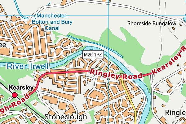 M26 1PZ map - OS VectorMap District (Ordnance Survey)