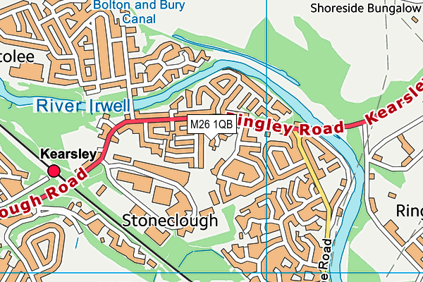 M26 1QB map - OS VectorMap District (Ordnance Survey)