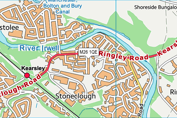 M26 1QE map - OS VectorMap District (Ordnance Survey)