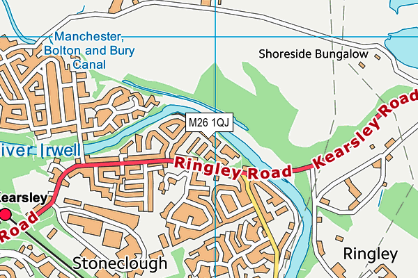 M26 1QJ map - OS VectorMap District (Ordnance Survey)