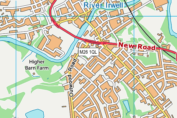 M26 1QL map - OS VectorMap District (Ordnance Survey)