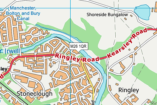 M26 1QR map - OS VectorMap District (Ordnance Survey)