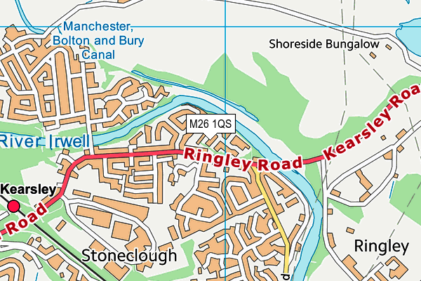 M26 1QS map - OS VectorMap District (Ordnance Survey)