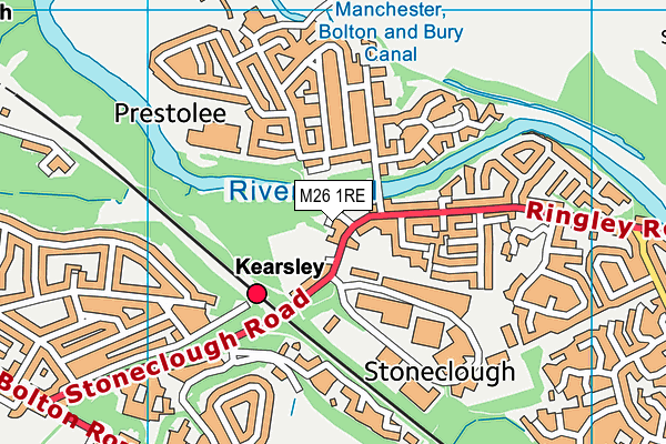 M26 1RE map - OS VectorMap District (Ordnance Survey)