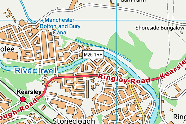 M26 1RF map - OS VectorMap District (Ordnance Survey)