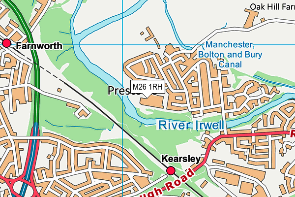 M26 1RH map - OS VectorMap District (Ordnance Survey)