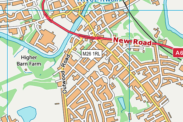 M26 1RL map - OS VectorMap District (Ordnance Survey)