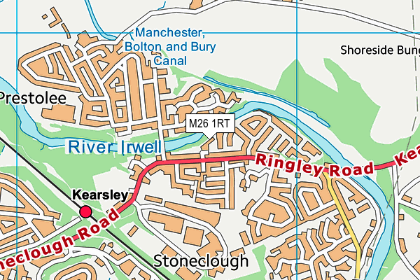 M26 1RT map - OS VectorMap District (Ordnance Survey)