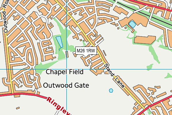 M26 1RW map - OS VectorMap District (Ordnance Survey)