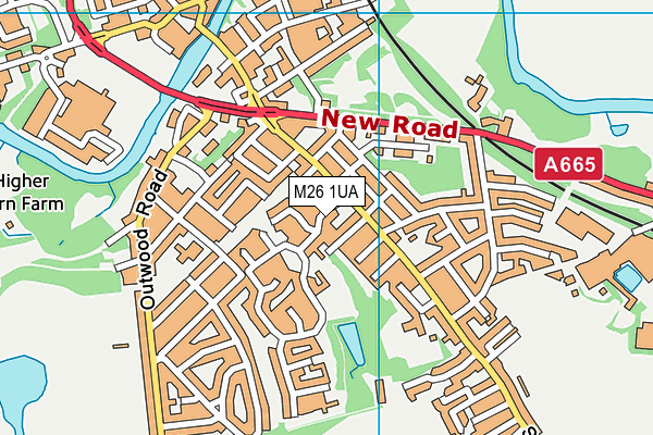 M26 1UA map - OS VectorMap District (Ordnance Survey)