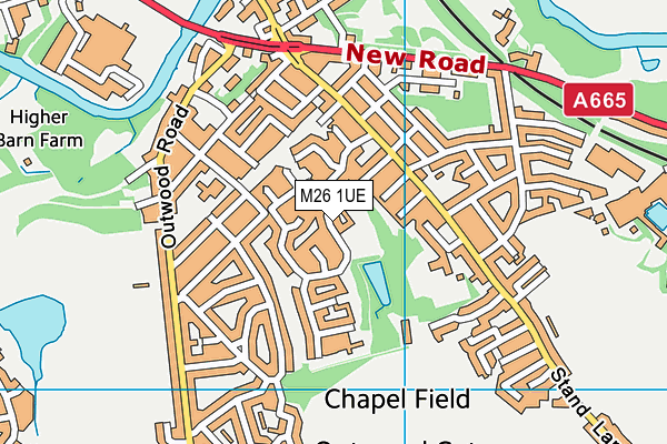 M26 1UE map - OS VectorMap District (Ordnance Survey)