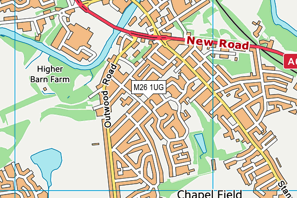 M26 1UG map - OS VectorMap District (Ordnance Survey)