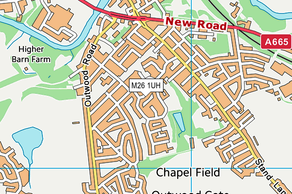 M26 1UH map - OS VectorMap District (Ordnance Survey)