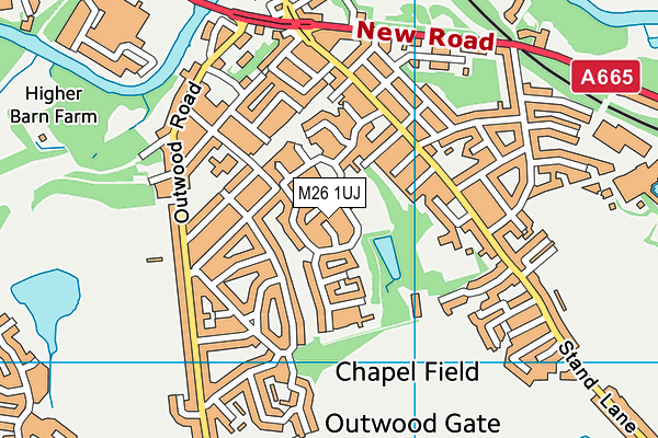 M26 1UJ map - OS VectorMap District (Ordnance Survey)