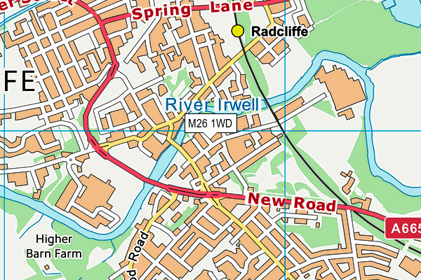 M26 1WD map - OS VectorMap District (Ordnance Survey)