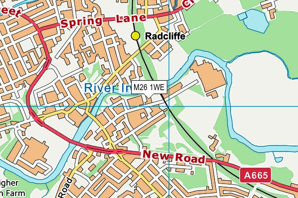 M26 1WE map - OS VectorMap District (Ordnance Survey)