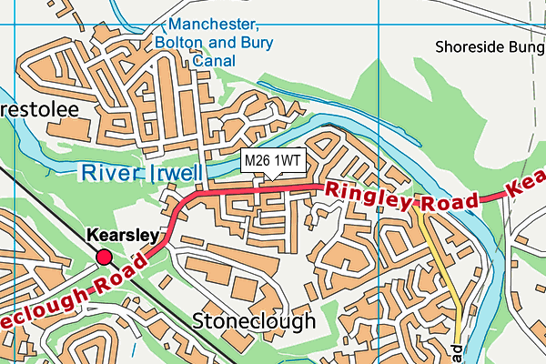 M26 1WT map - OS VectorMap District (Ordnance Survey)