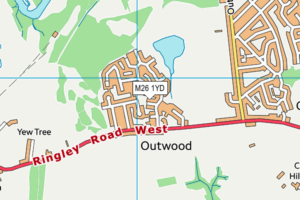 M26 1YD map - OS VectorMap District (Ordnance Survey)