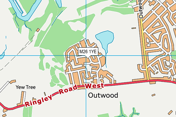 M26 1YE map - OS VectorMap District (Ordnance Survey)