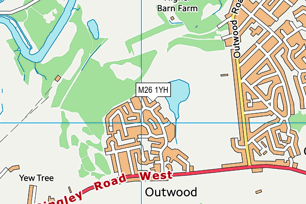 M26 1YH map - OS VectorMap District (Ordnance Survey)