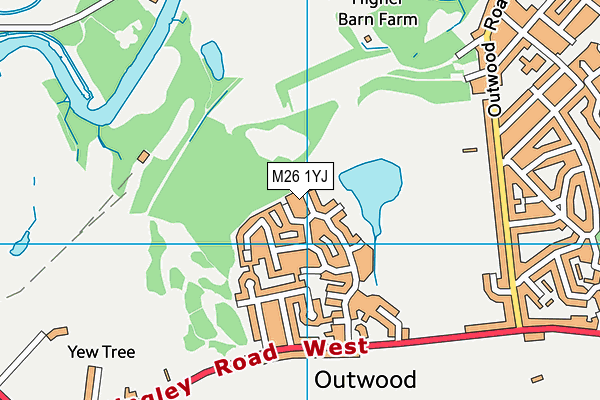 M26 1YJ map - OS VectorMap District (Ordnance Survey)