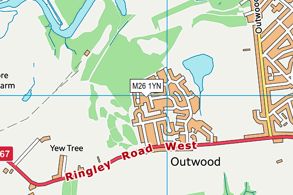 M26 1YN map - OS VectorMap District (Ordnance Survey)