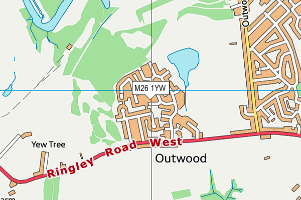 M26 1YW map - OS VectorMap District (Ordnance Survey)