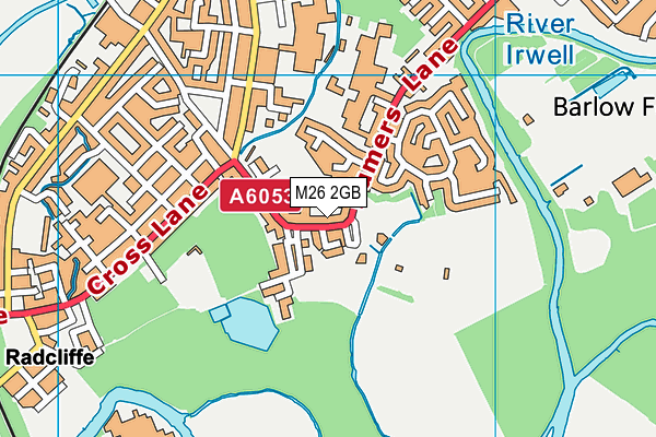 Radcliffe Hall Church of England Methodist  Primary School map (M26 2GB) - OS VectorMap District (Ordnance Survey)