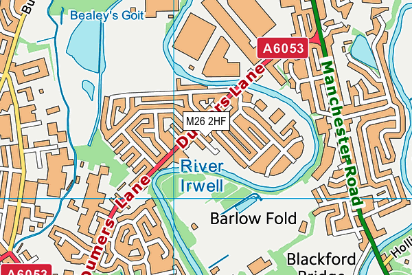 M26 2HF map - OS VectorMap District (Ordnance Survey)