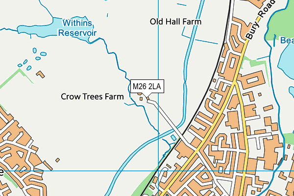 M26 2LA map - OS VectorMap District (Ordnance Survey)