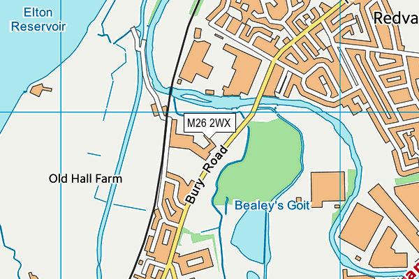 M26 2WX map - OS VectorMap District (Ordnance Survey)