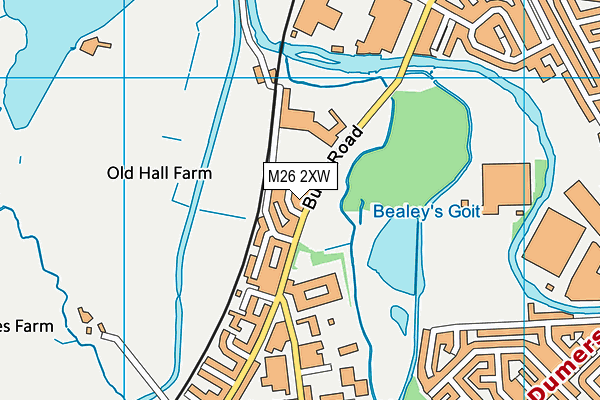 Warth Fold Playing Field map (M26 2XW) - OS VectorMap District (Ordnance Survey)