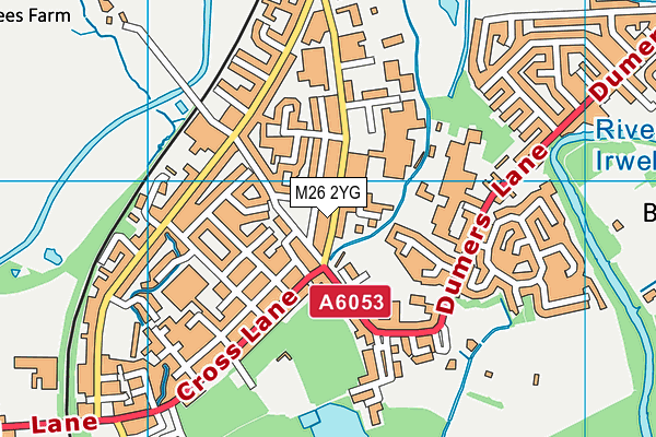 M26 2YG map - OS VectorMap District (Ordnance Survey)